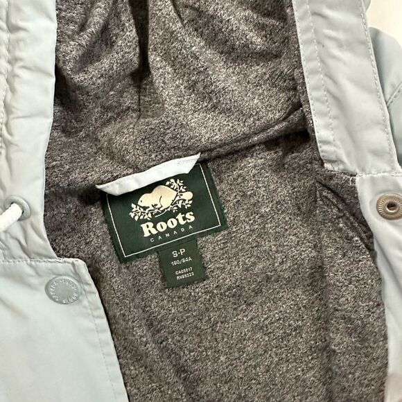 Roots Canada Baby Blue Snap Button Hooded Windbreaker Rain Jacket - Picture 7 of 12